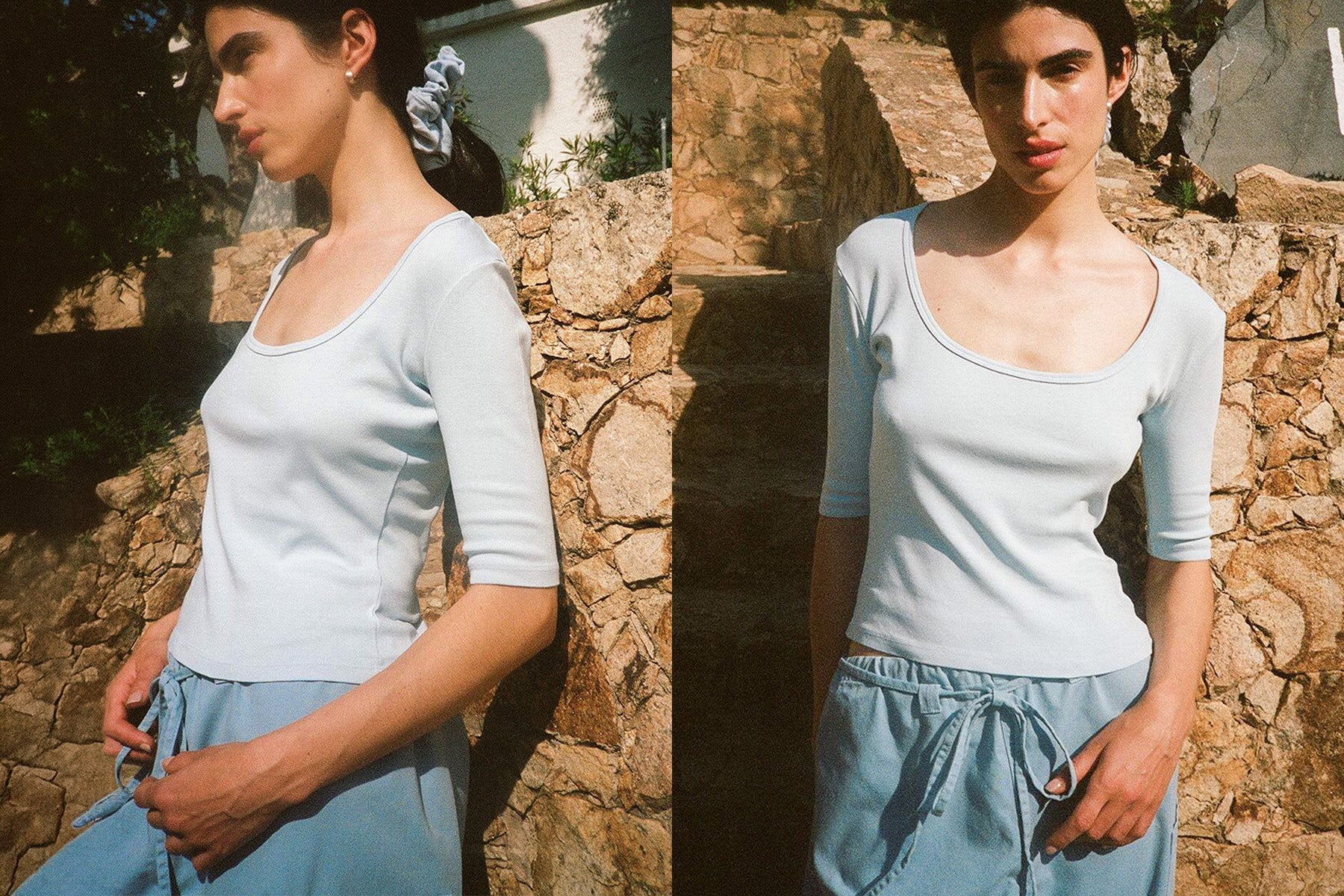 Celine Half-Sleeve Top - Lagoon | GIL RODRIGUEZ