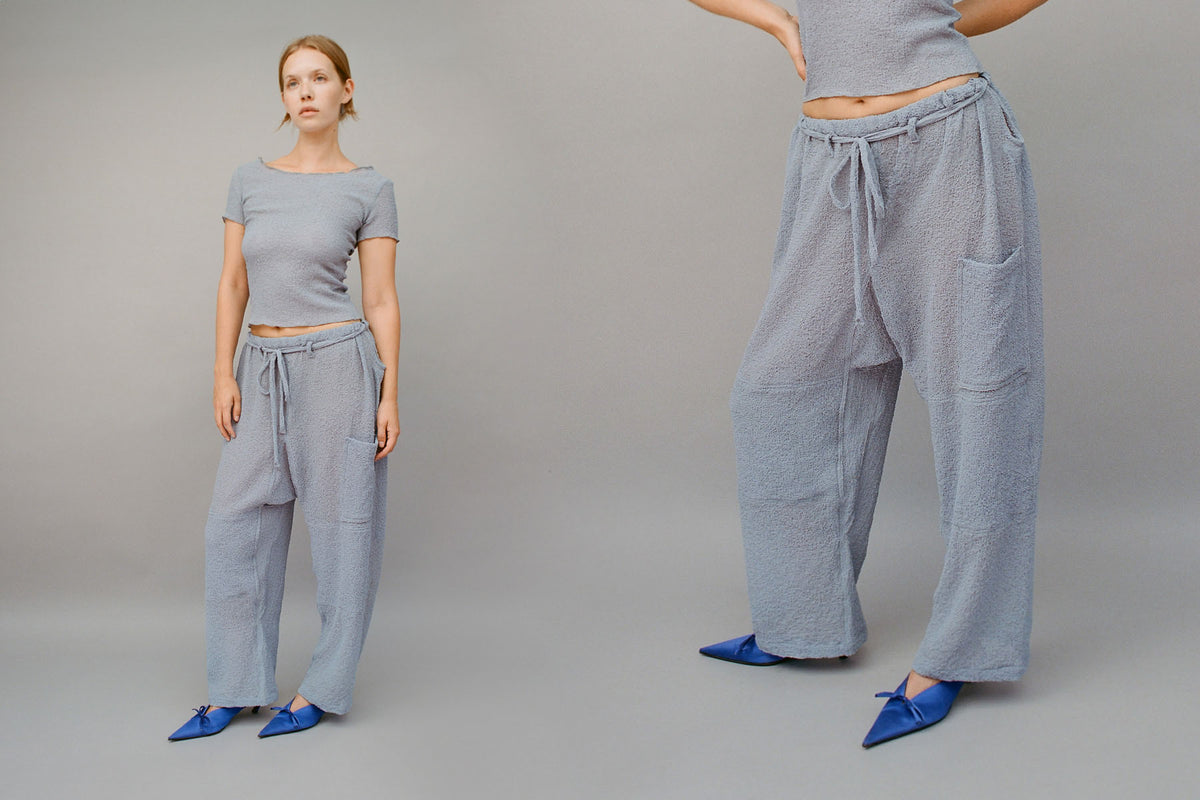 Crinkle Lou Pant - Misty Blue