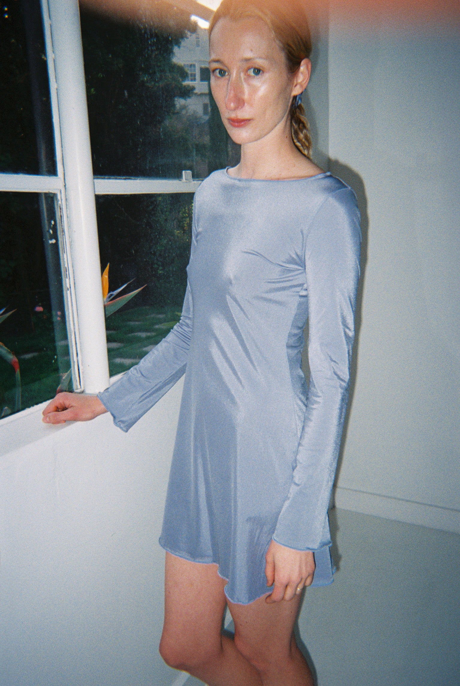 Metallic Knit Elektra Dress - Glacier