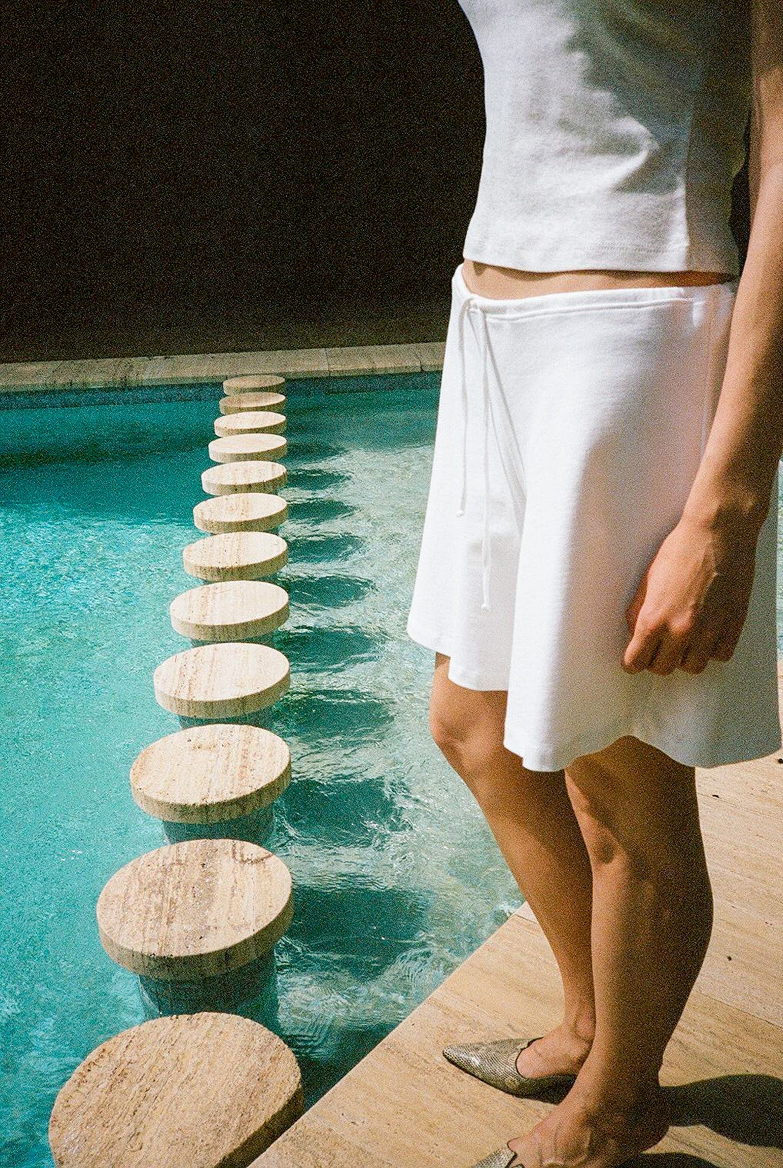 Girona Drawstring Short - White
