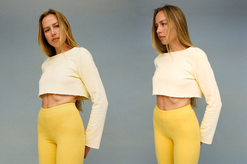 Joanna Crop Sweatshirt - Banana Cream