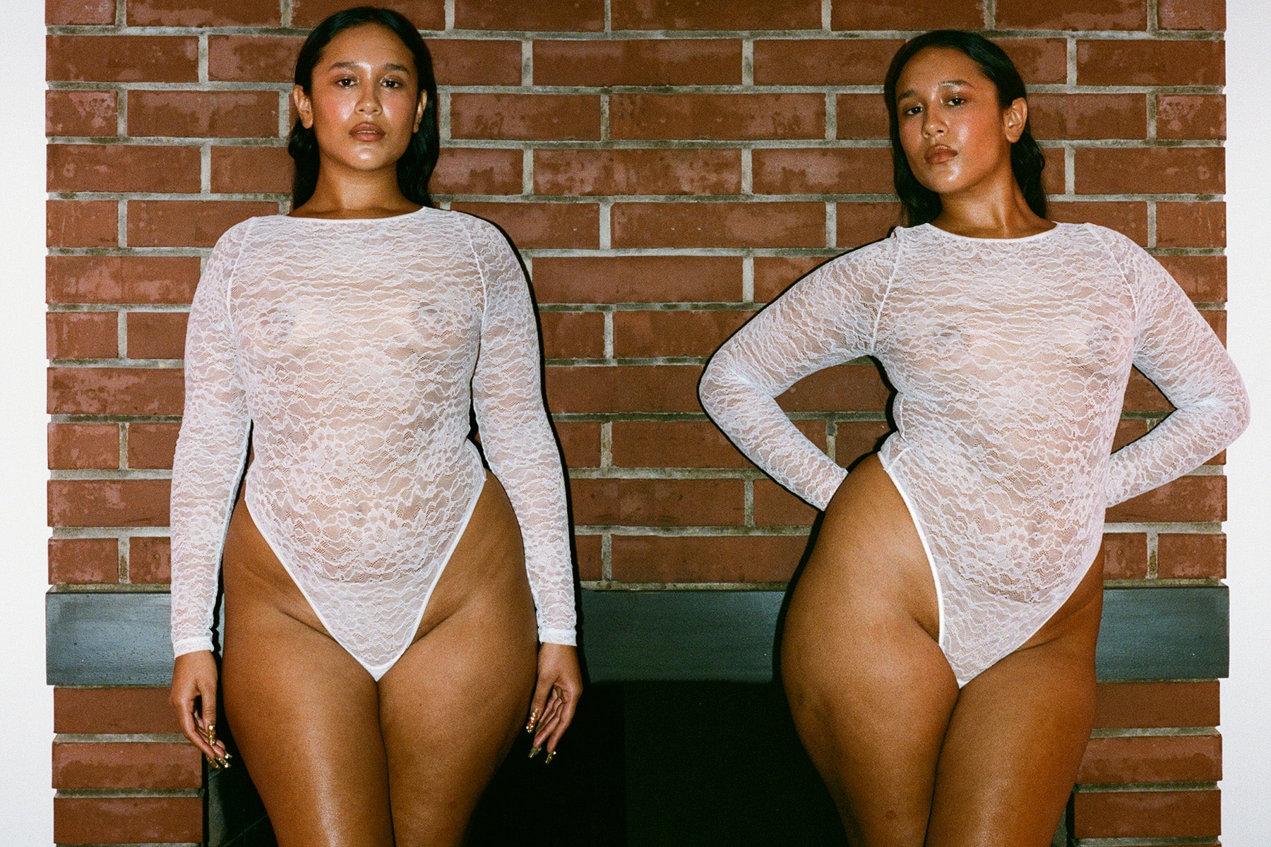 Lace Long Sleeve Bodysuit - Ivory