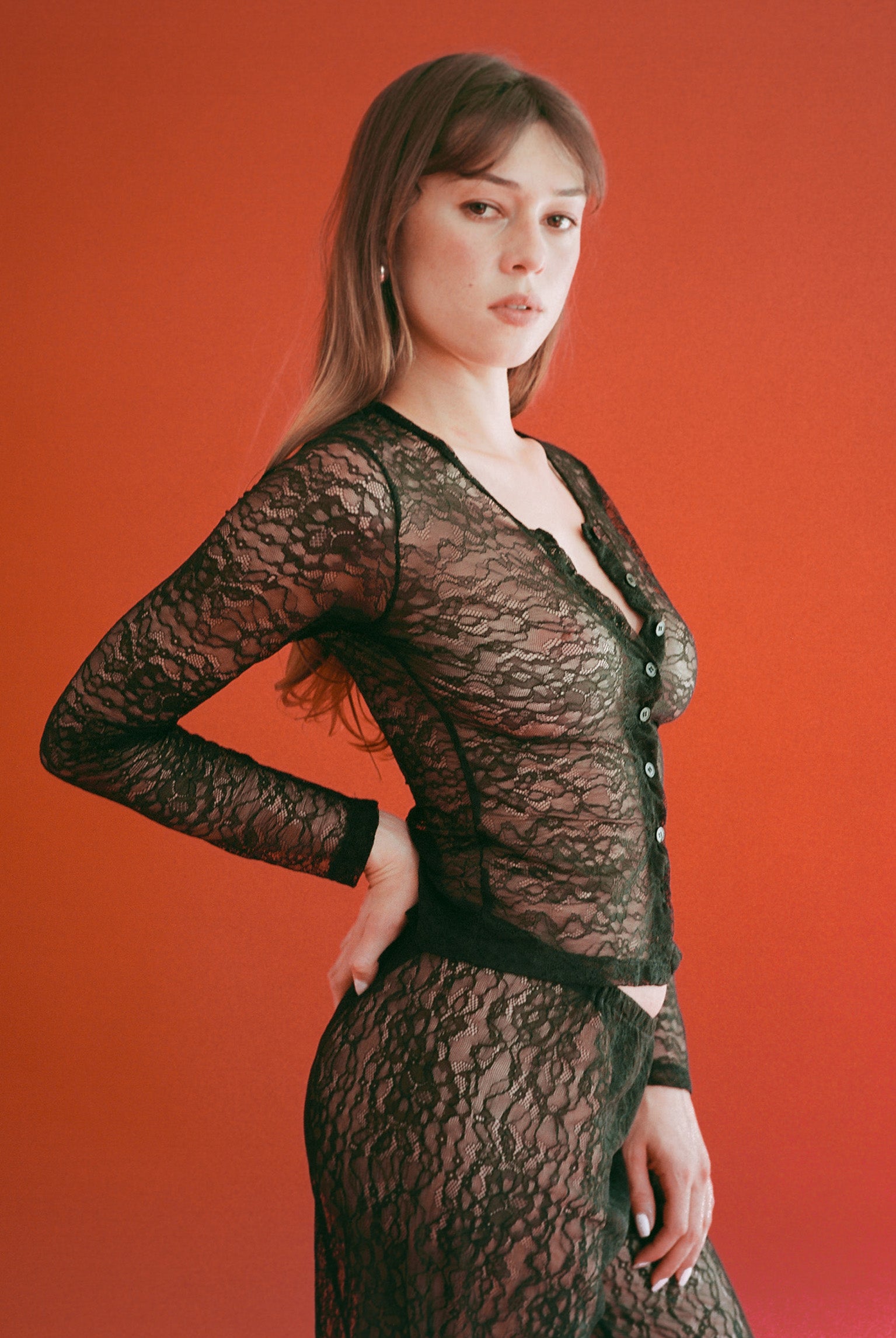 Lace Sophie Cardigan - Black