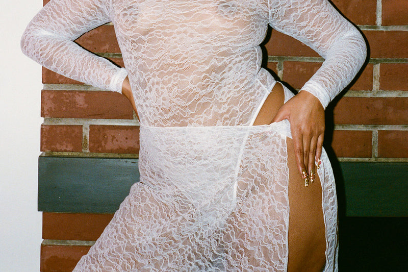 Lace Asymmetrical Skirt - Ivory
