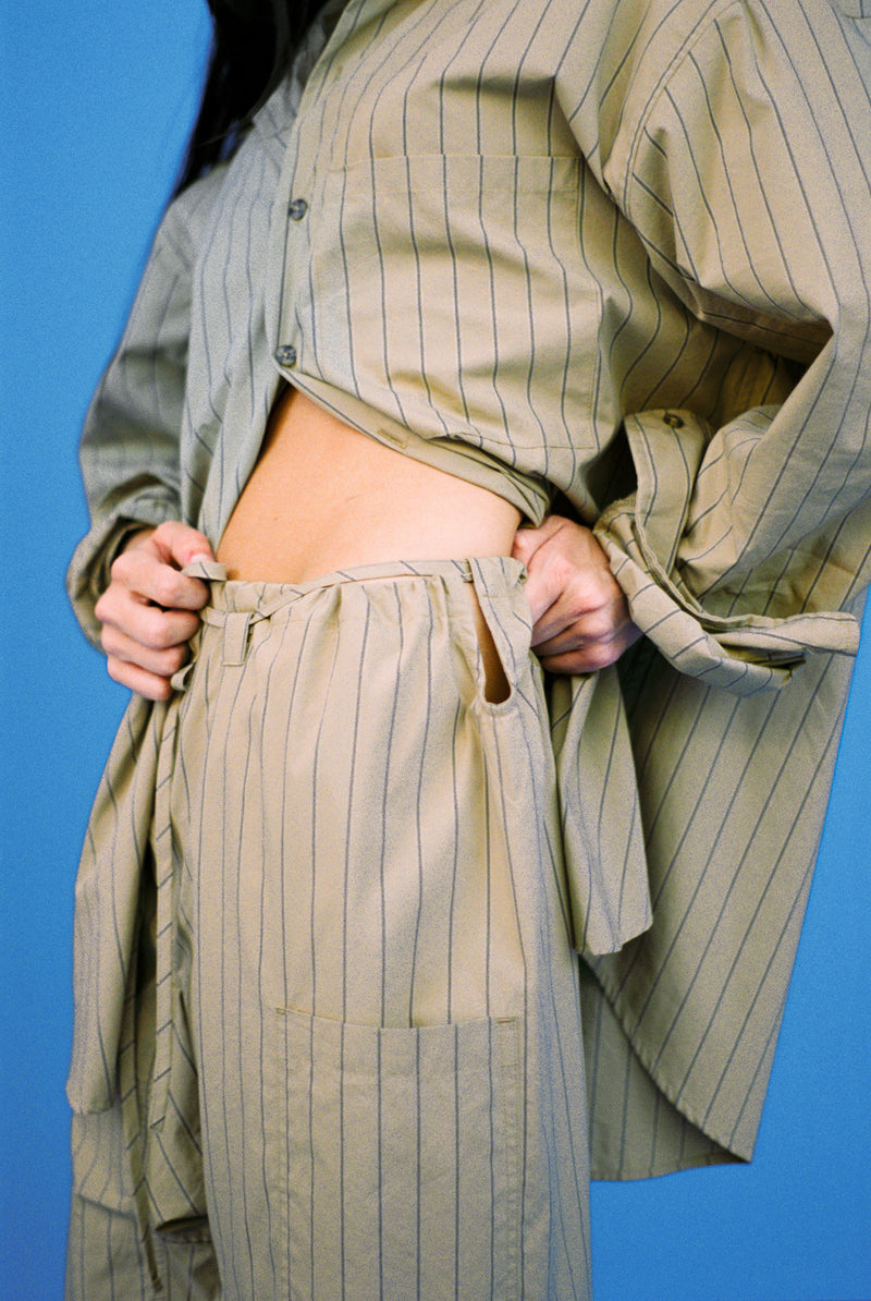 The Lou Pant - Camel Stripe