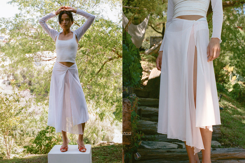 Convertible Mesh Skirt - White – GIL RODRIGUEZ