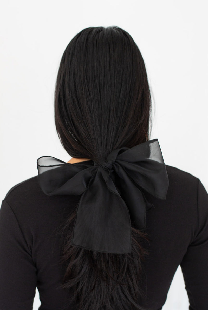 Organza Hair Sash - Black