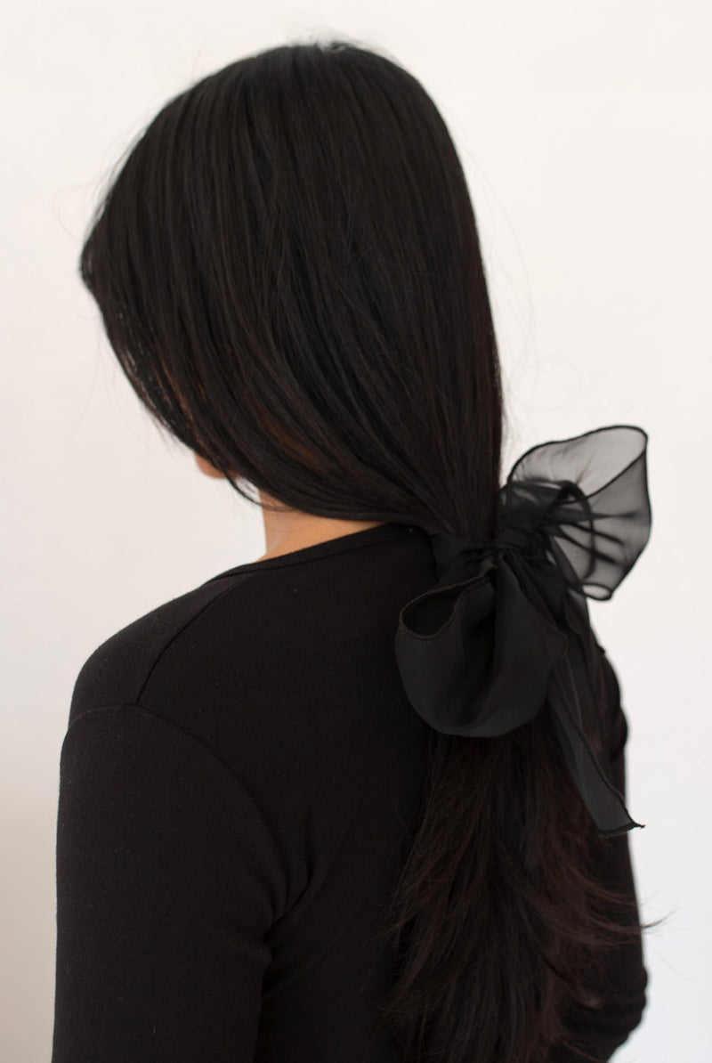 Organza Hair Sash - Black