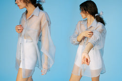 The Big Organza Button Up - Oyster