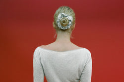 Shimmer Knit Scrunchie - Oyster