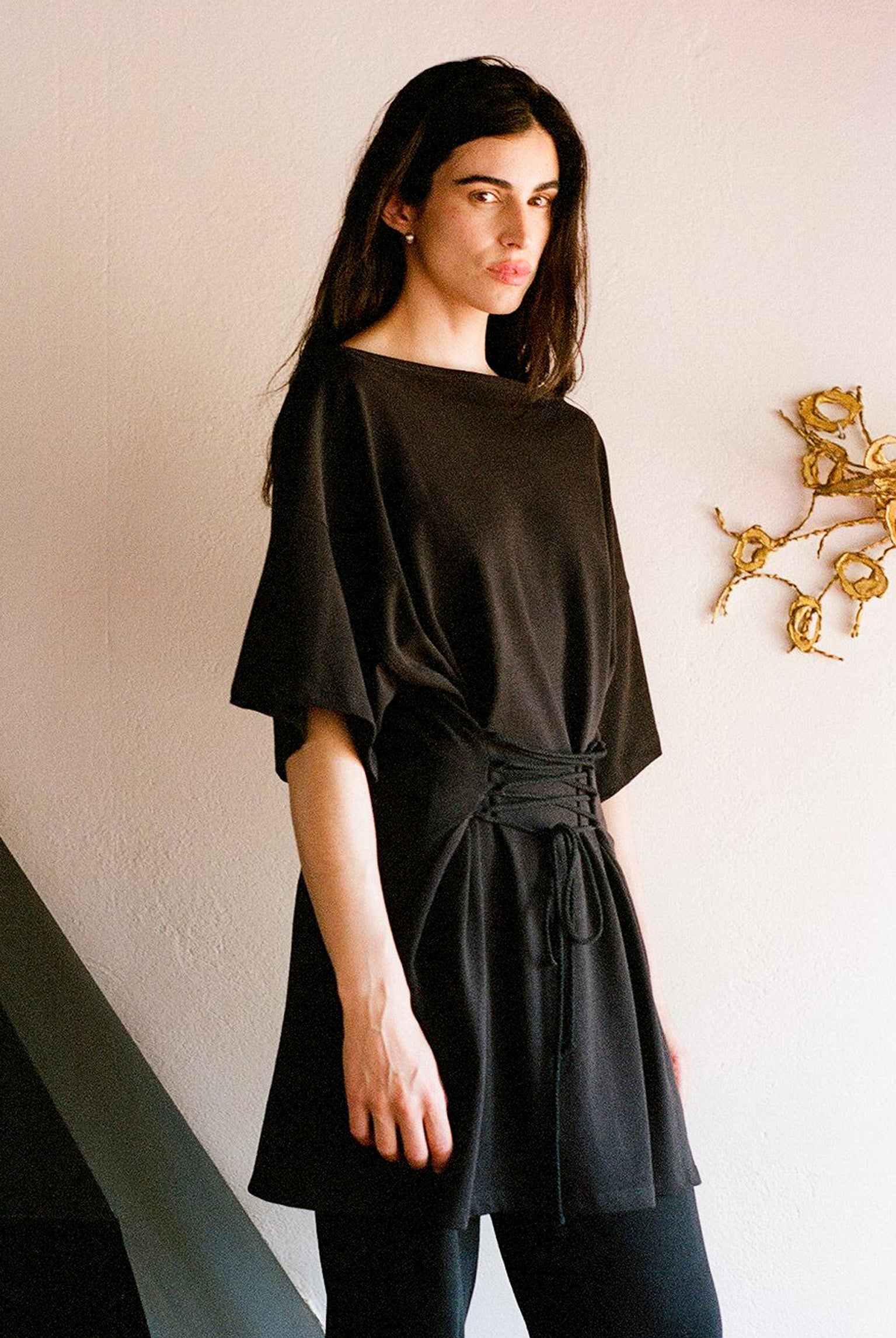 Skipper Shirt Dress - Black