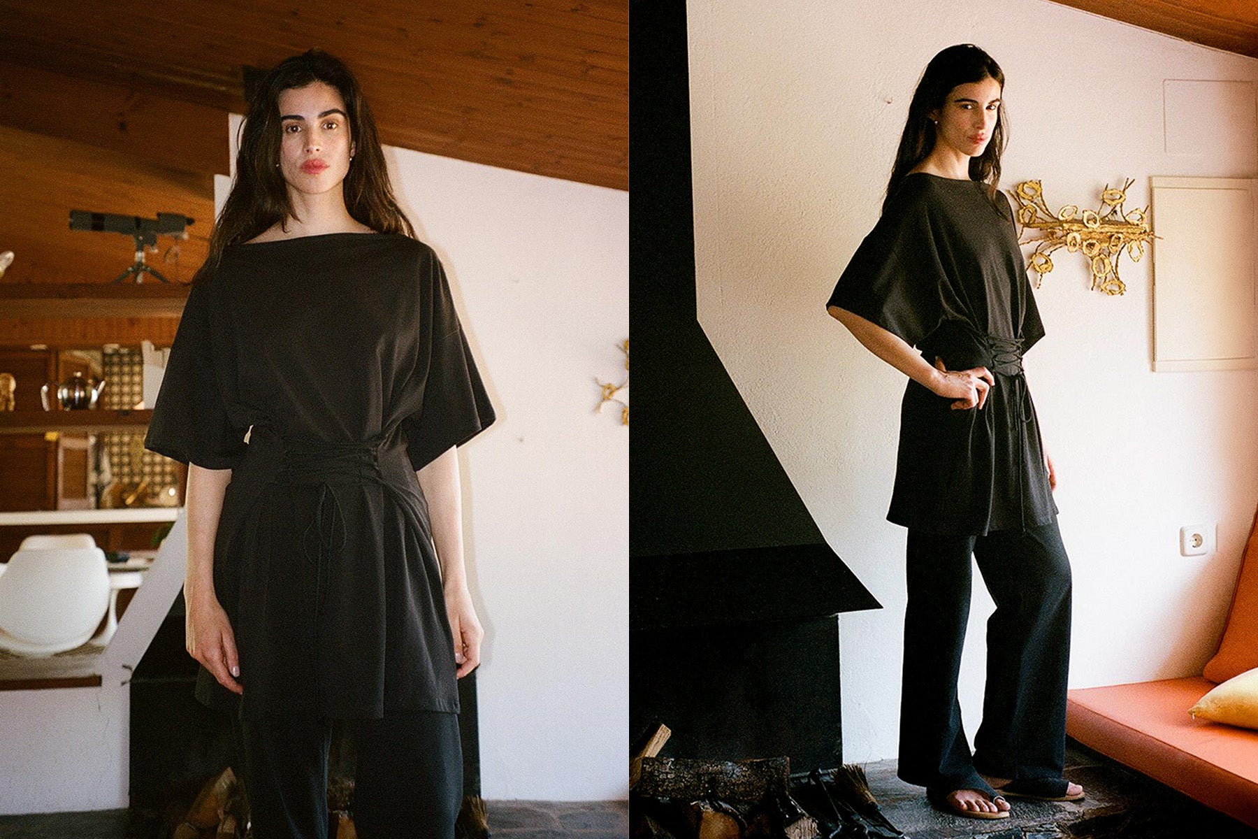 Skipper Shirt Dress - Black
