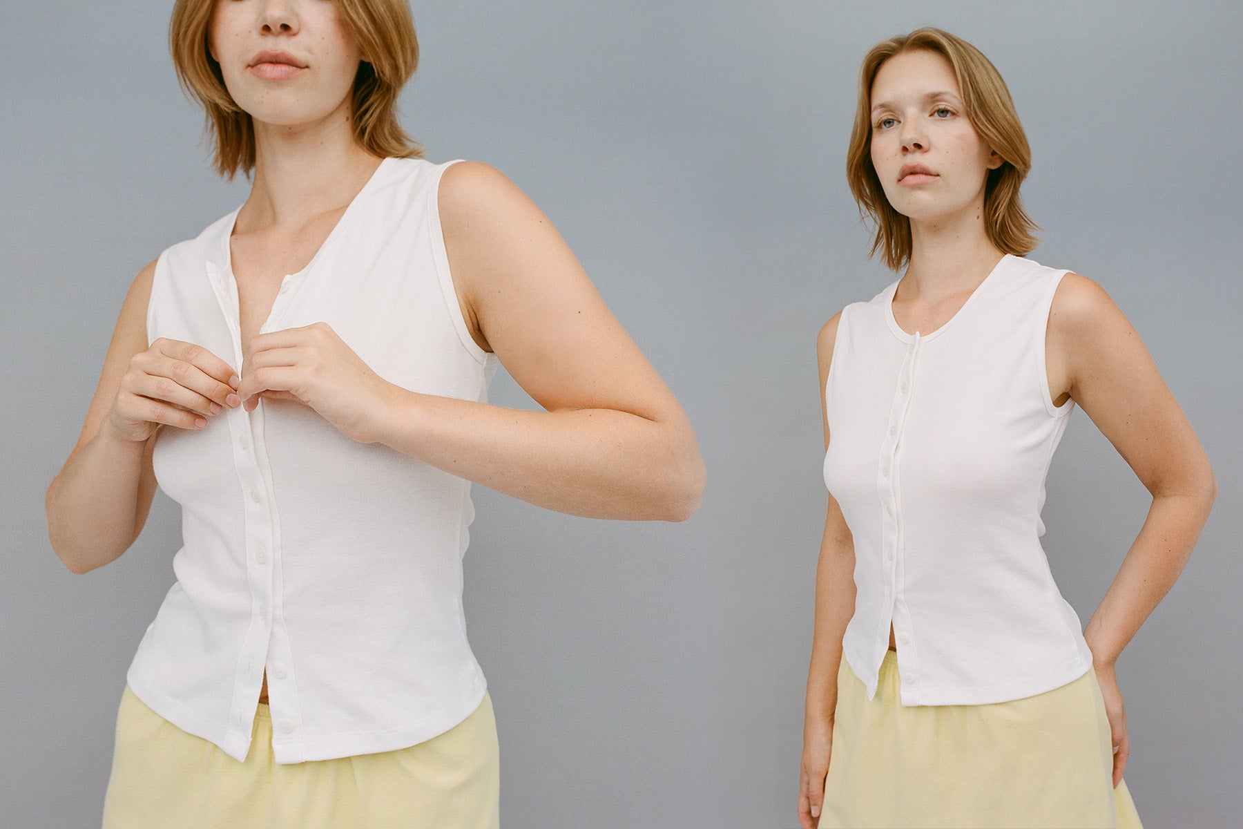 Sophie Sleeveless Cardigan - White | GIL RODRIGUEZ