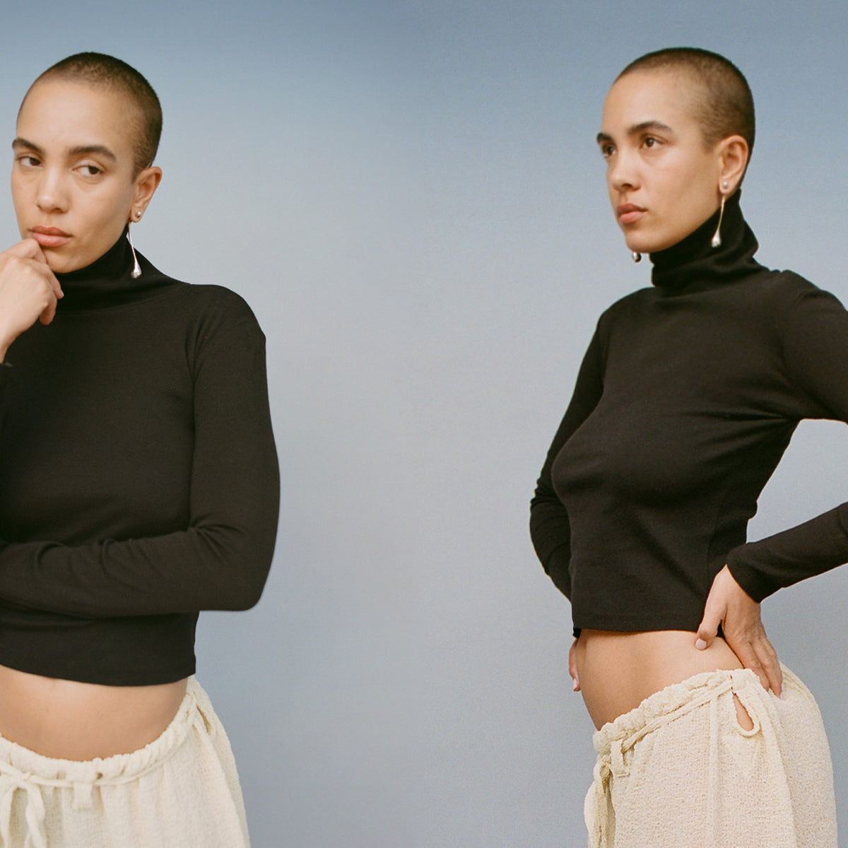 Turtleneck L/S Bellevue Tee - Black | GIL RODRIGUEZ