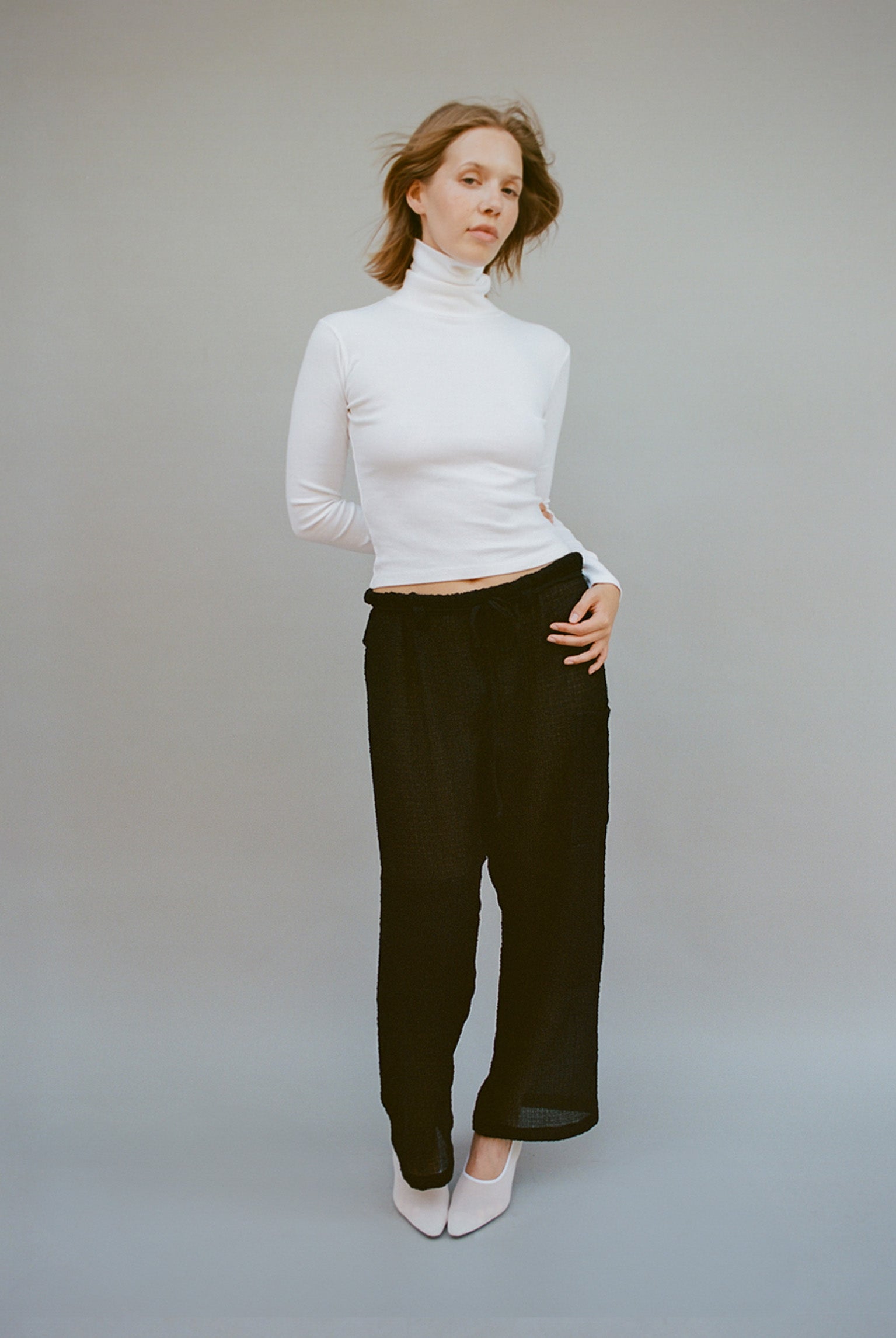 Turtleneck L/S Bellevue Tee - White