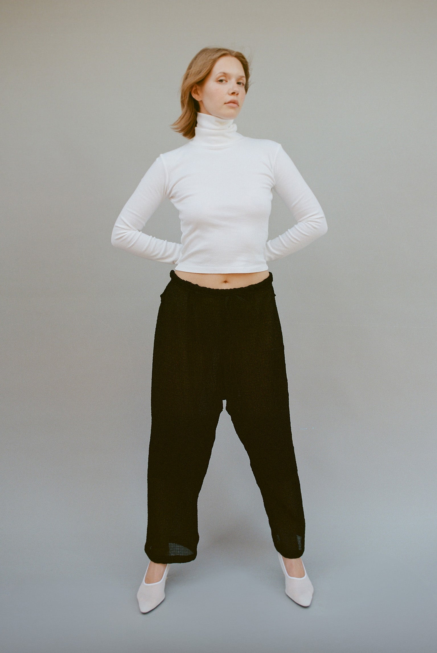 Turtleneck L/S Bellevue Tee - White