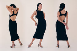 Valentina Midi Dress - Black