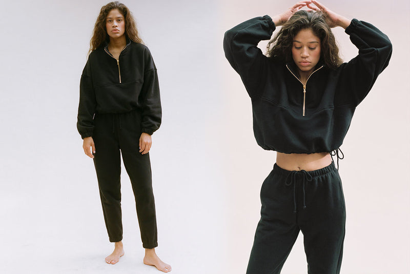 Diana Half-Zip Sweatshirt - Black