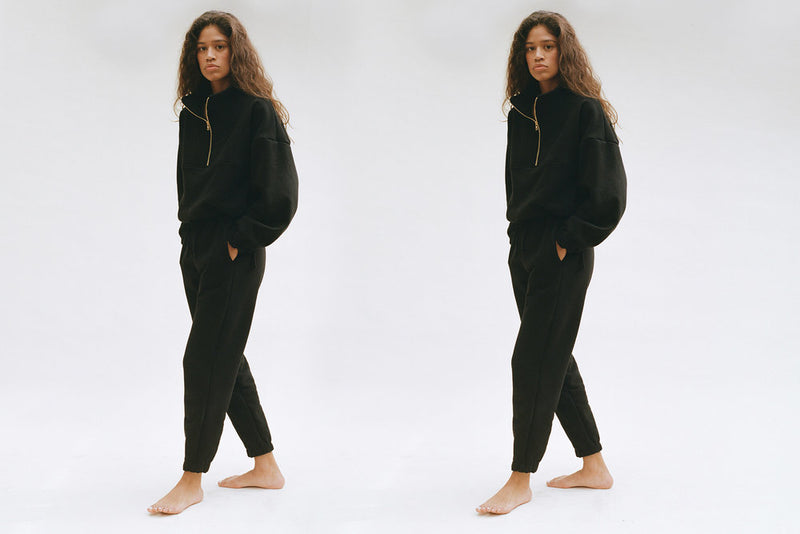 Diana Half-Zip Sweatshirt - Black