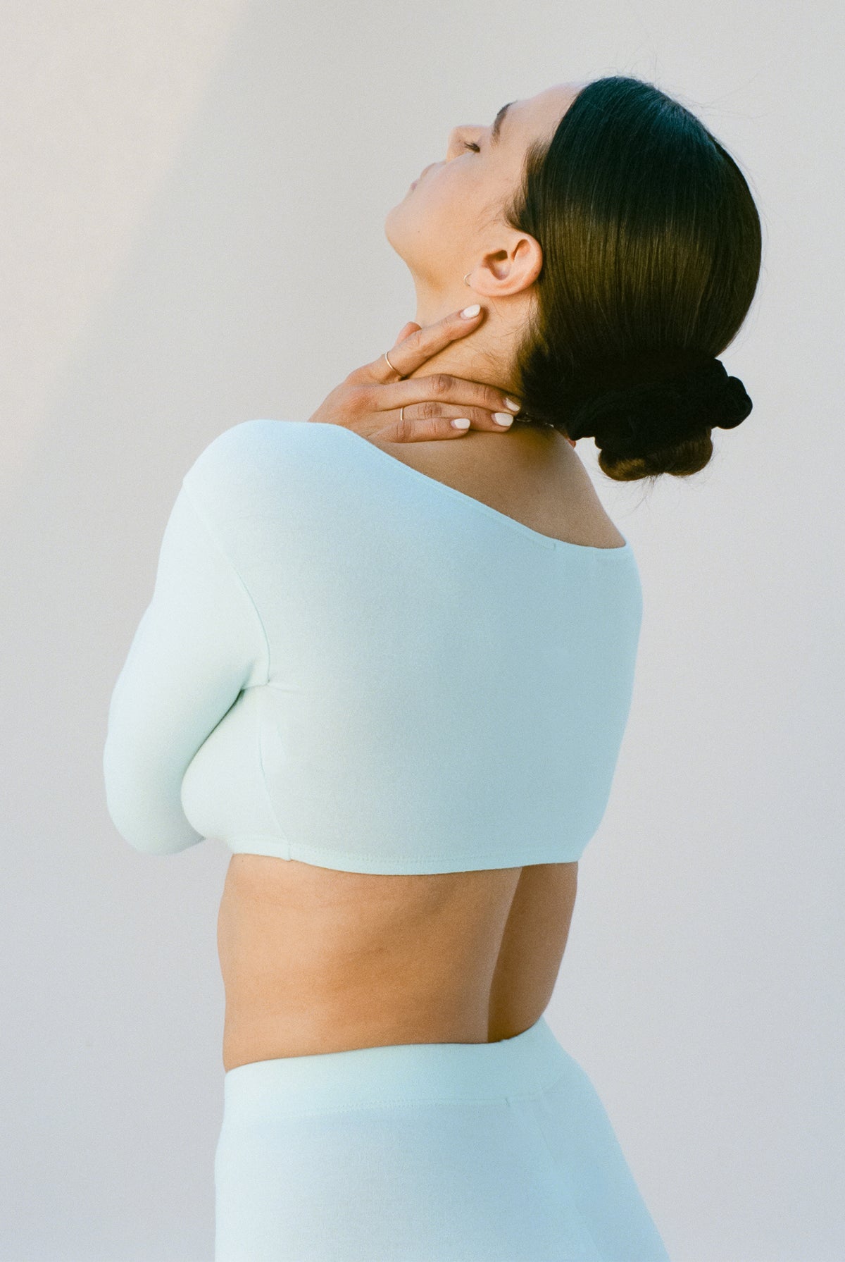 El Tigre Chiquito L/S Crop Top - Palest Mint